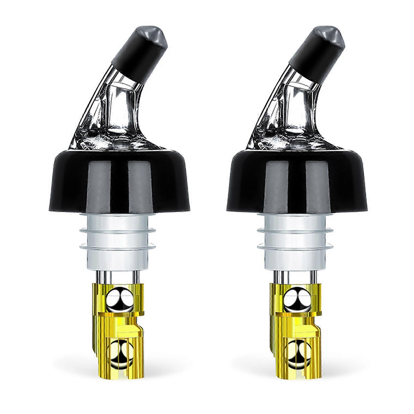 2pcs Professional 30ml Automatic Measured Bottle Pourer Wine Pour Spout Liquor Dispenser Drink Pouring Accessory Yellow