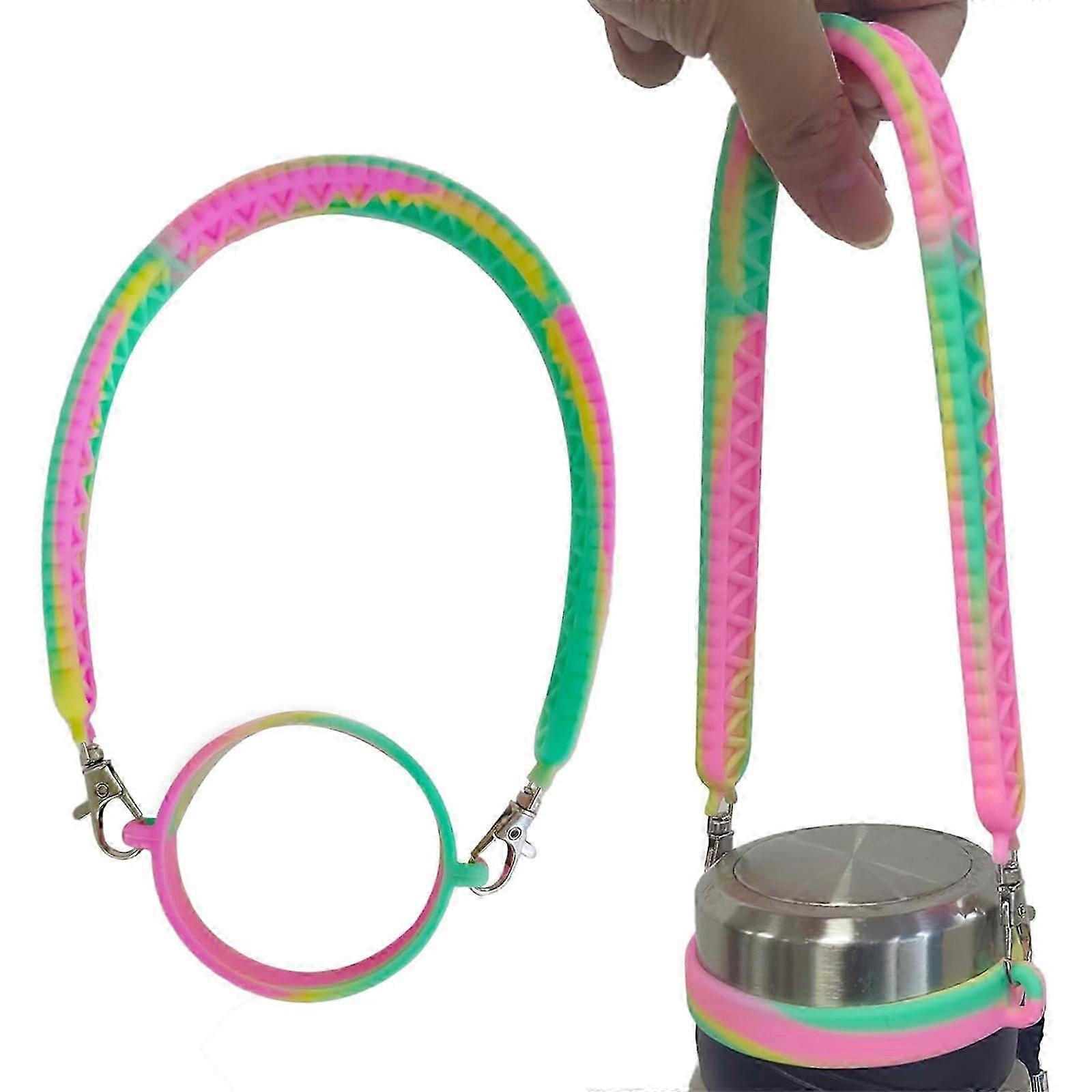 ウォーターボトルハンドルフィット8-40オンスボトル、ウォーキング、ハイキング、旅行用のシリコンウォーターボトルハンドルストラップ