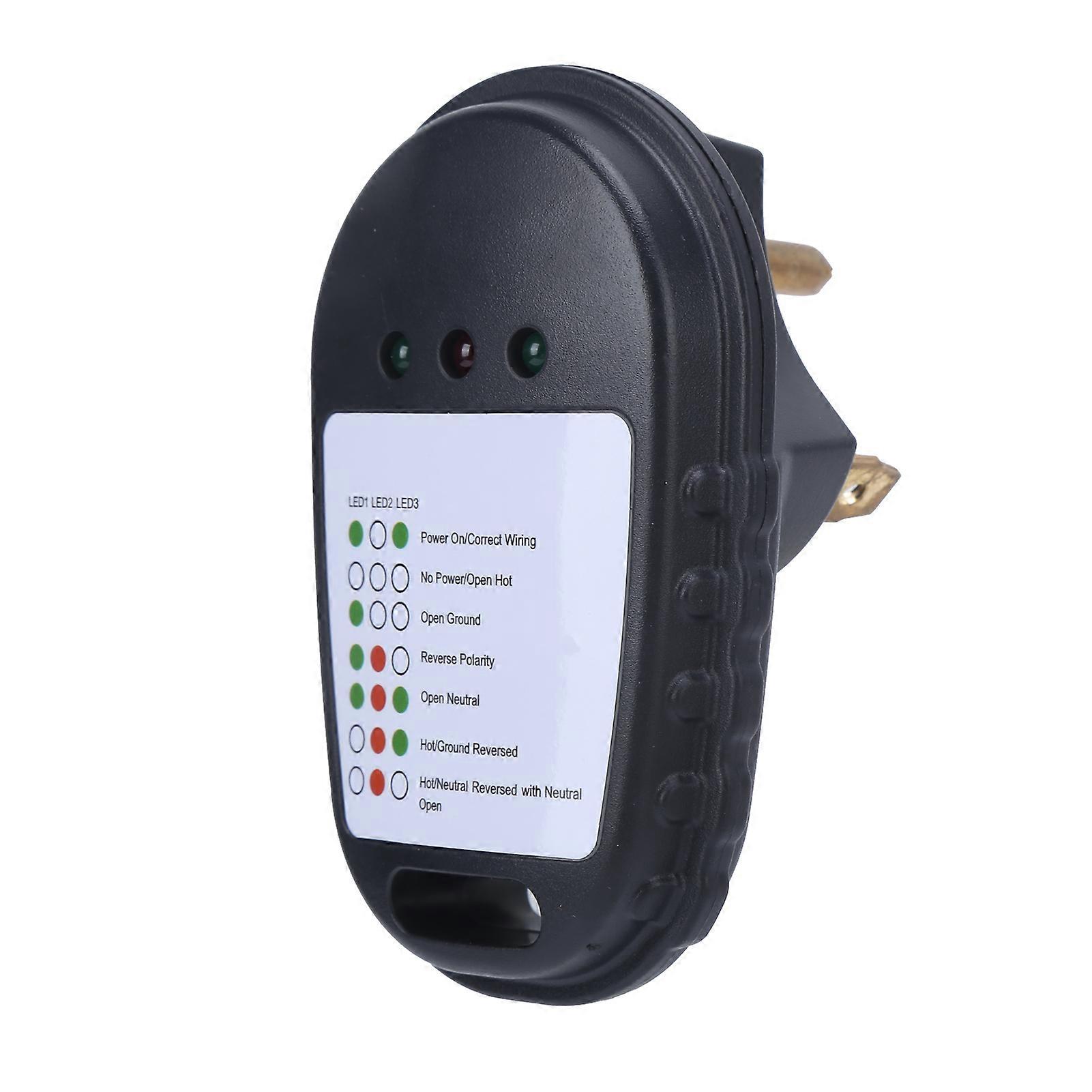 30A RV Circuit Analyzer Portable Power Tester Receptacle with LED Light Indicator