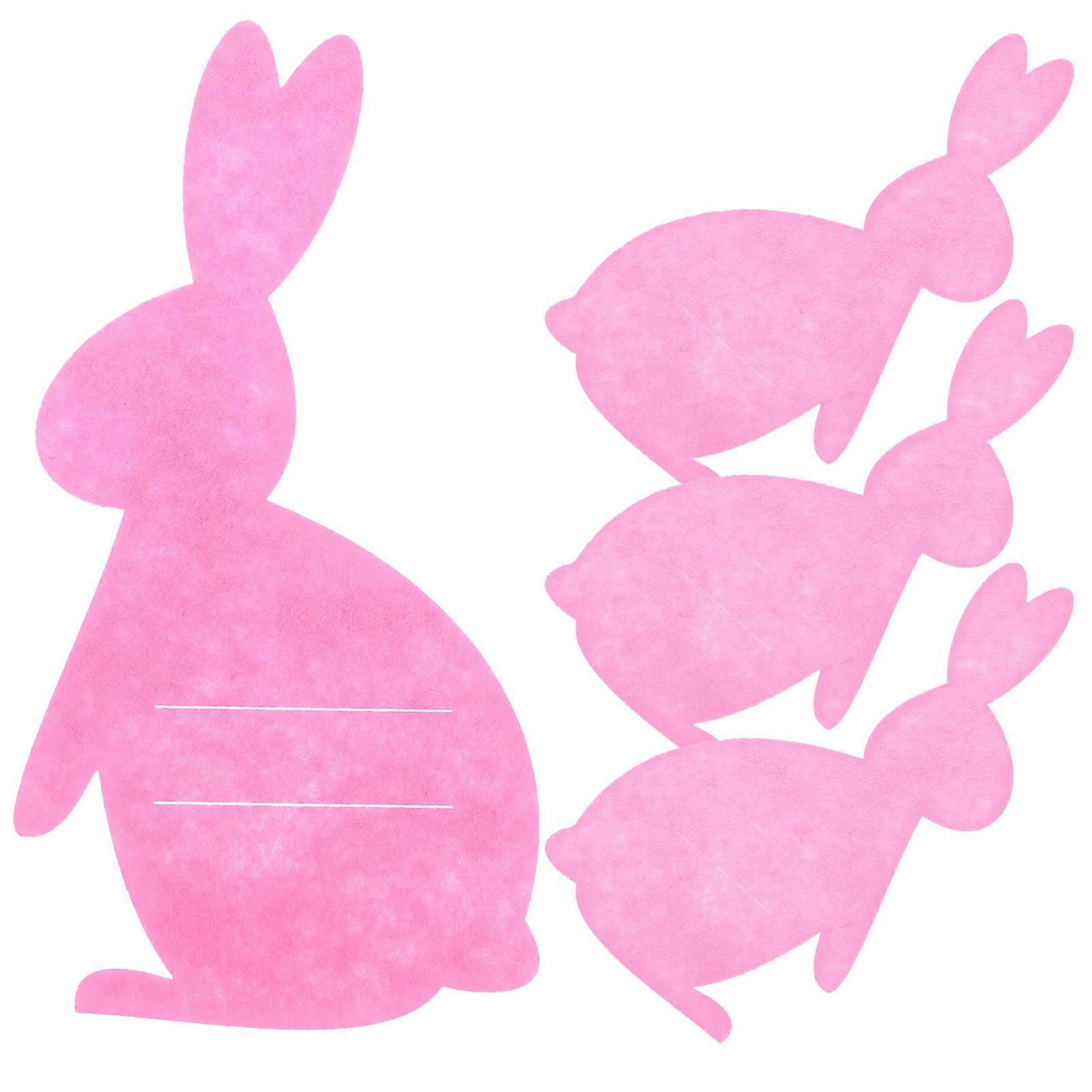 Spoon Holder For Dining Table Pink 19.00X9.50X0.20CM Rabbit Shape Cutlery Bags 4Pcs