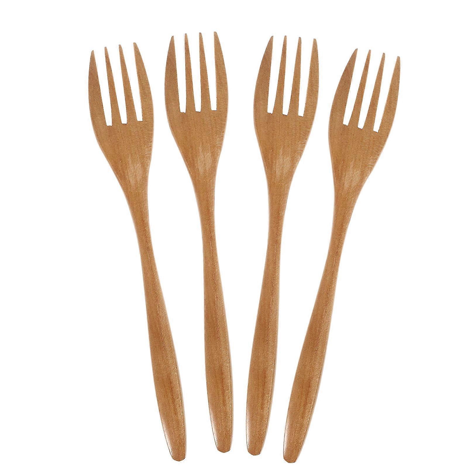 Here's a refined and professional product description based on your input:
 
**4pcs Heat Resistant Wooden Kitchen Forks – Long Handle Stirring &