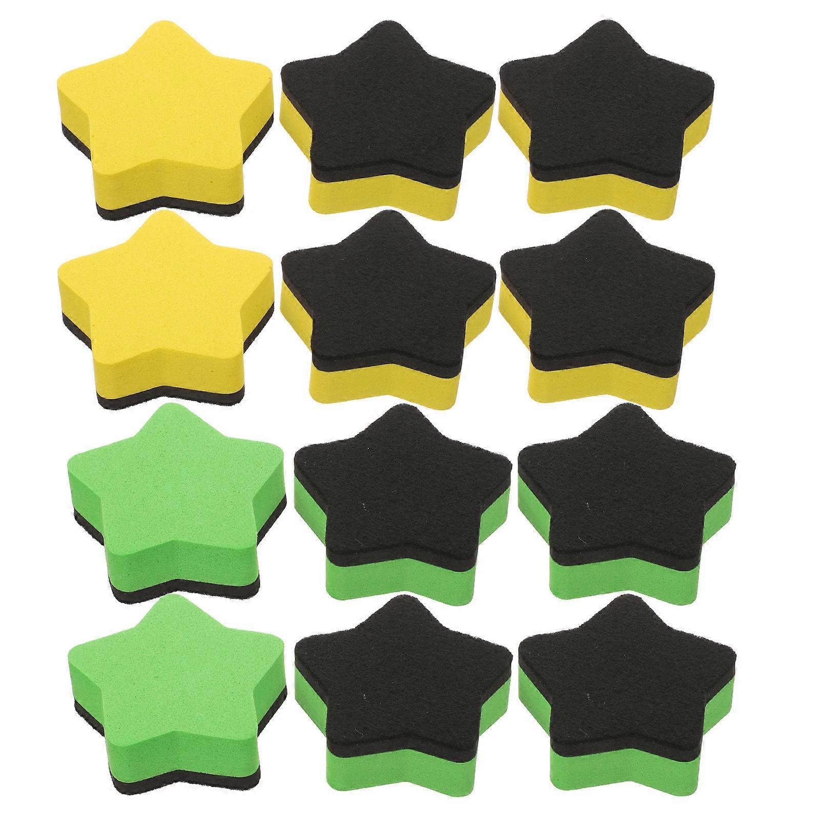Dry Erase Erasers Bulk Star Shaped Portable Office Use 5.5x5.5cm Erasable 12Pcs