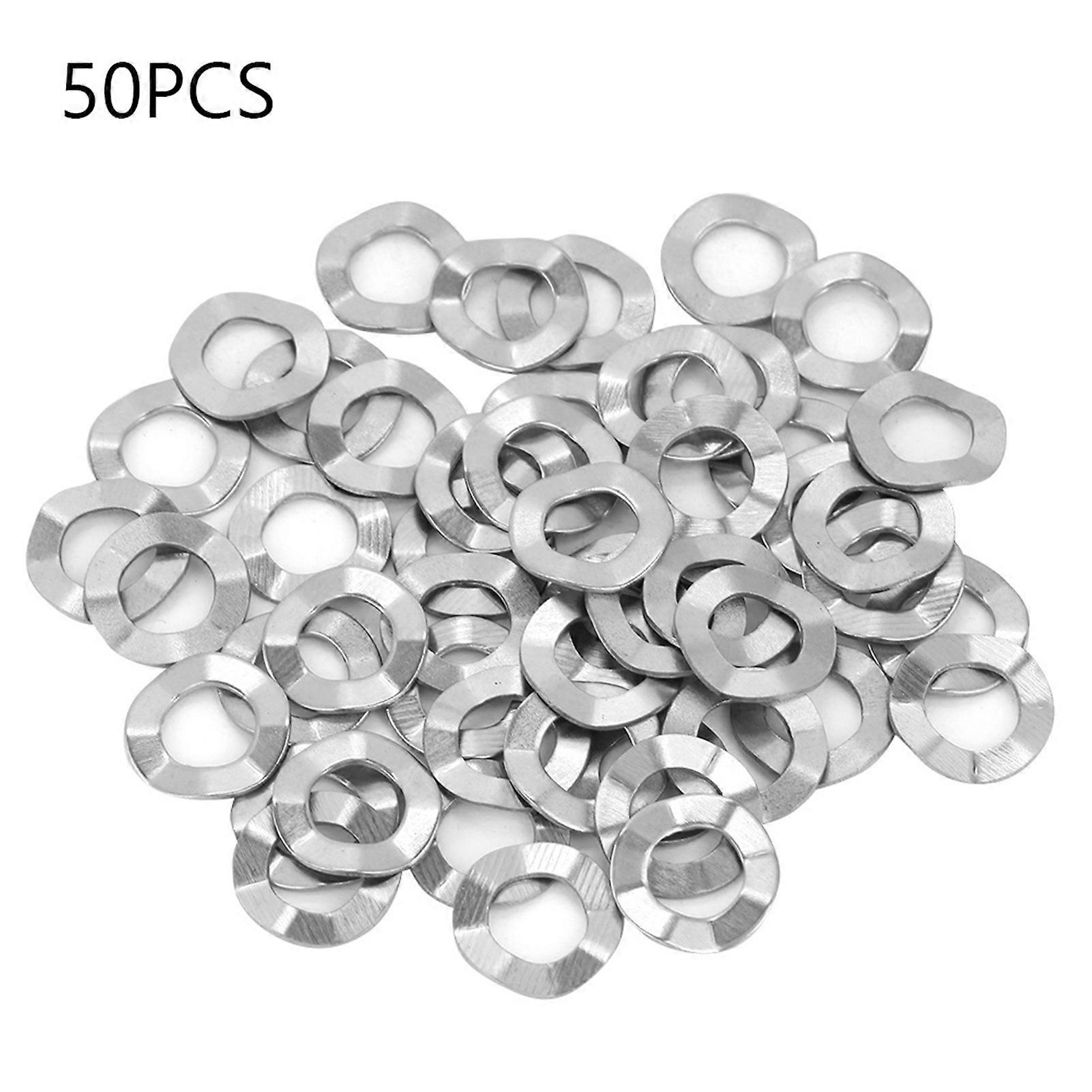 M8 50pcs Acero inoxidable Wave Washer Junta Spring Washers Herramientas de bloqueo