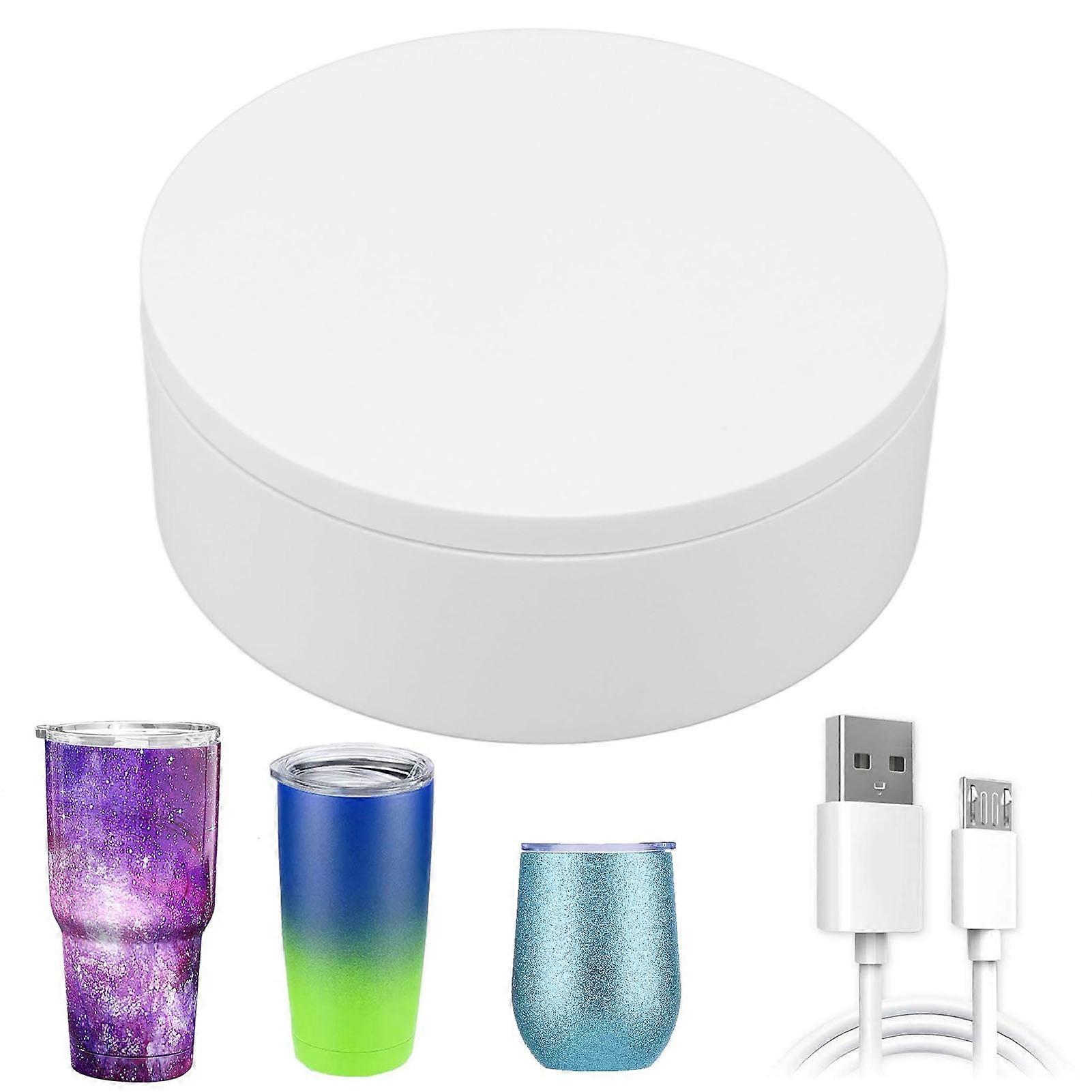 Rotating Display Stand White Plug in Remote Control Load Bearing 3kg Automatic Rotating Stand for Products Diameter 13cm / 5.1in 