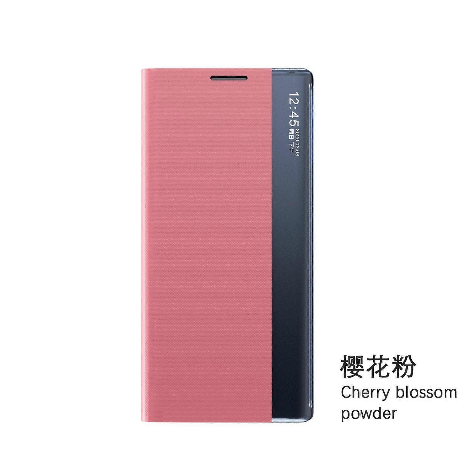 Case for Samsung S25 ULTRA pink window leather smart magnetic mirror