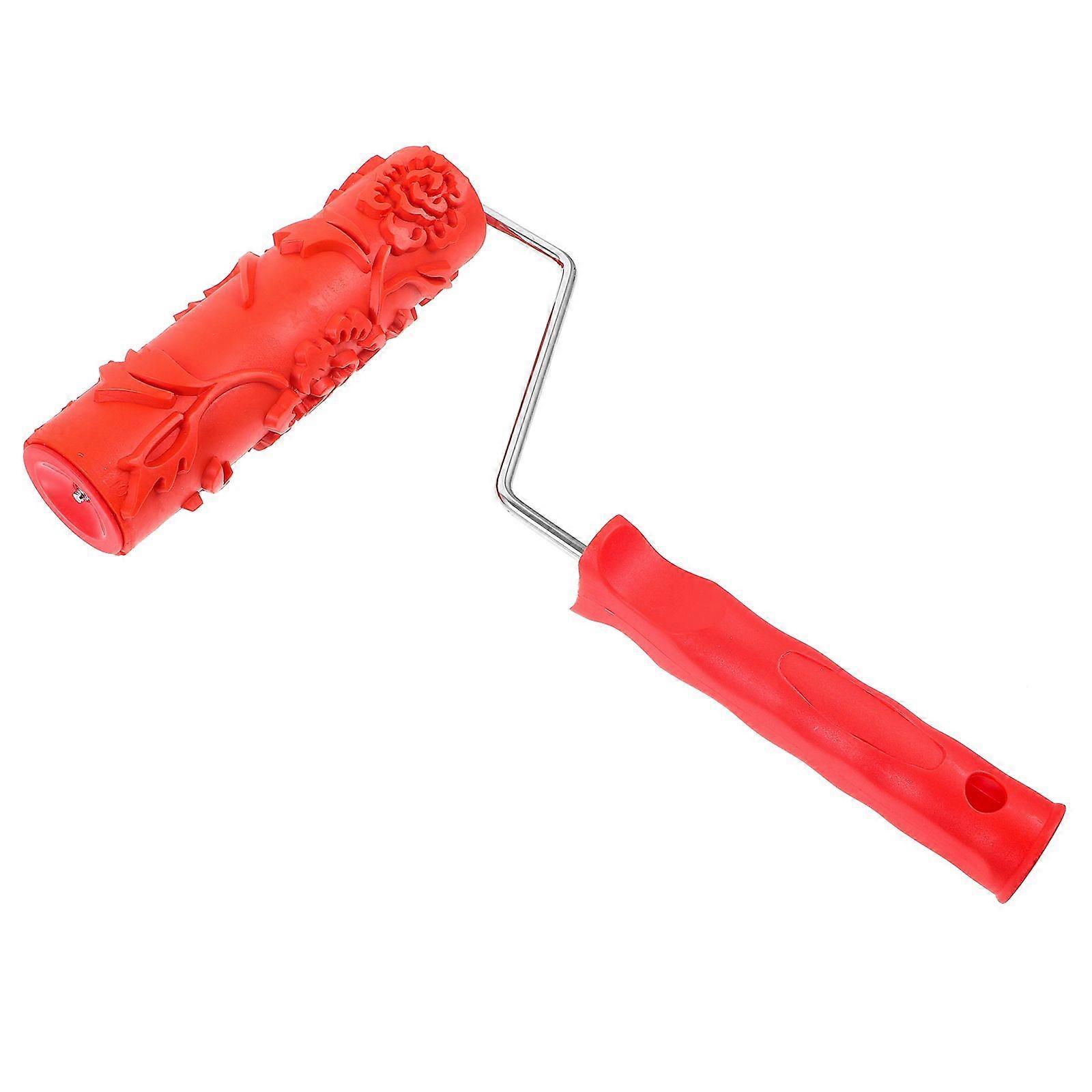 Textured Painting Roller Embossed Rose Pattern Paint Roller Drywall Texture Roller Wall Paint Roller