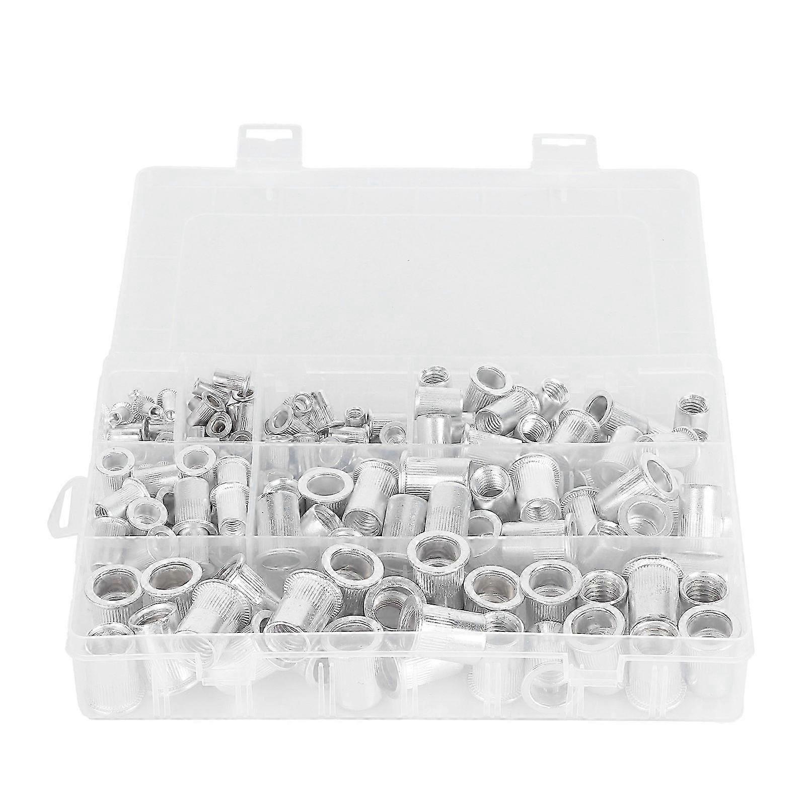 175Pcs Aluminum Alloy Galvanized Flat Head Threaded Inserts Hardware Tools