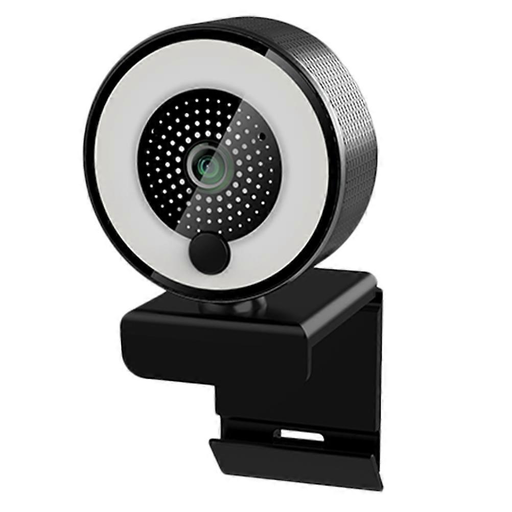 Web Camera with Fill Light for Computer Black Aluminum Alloy 360 Degree Adjustable Base USB 3.0 Interface
