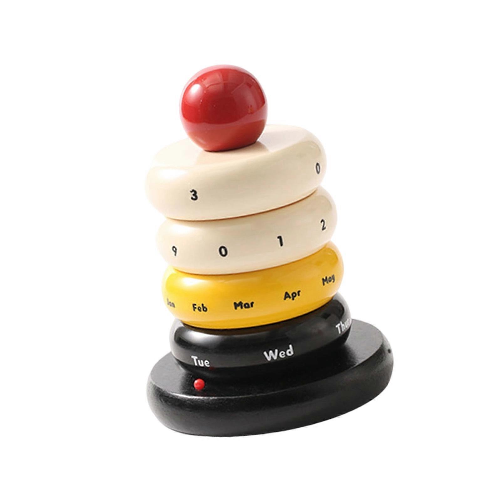 Rotating Desk Calendar Tabletop Calendar Eternal Calendar Creative Month Date Display Desk Decorations for Office Home Multicolor