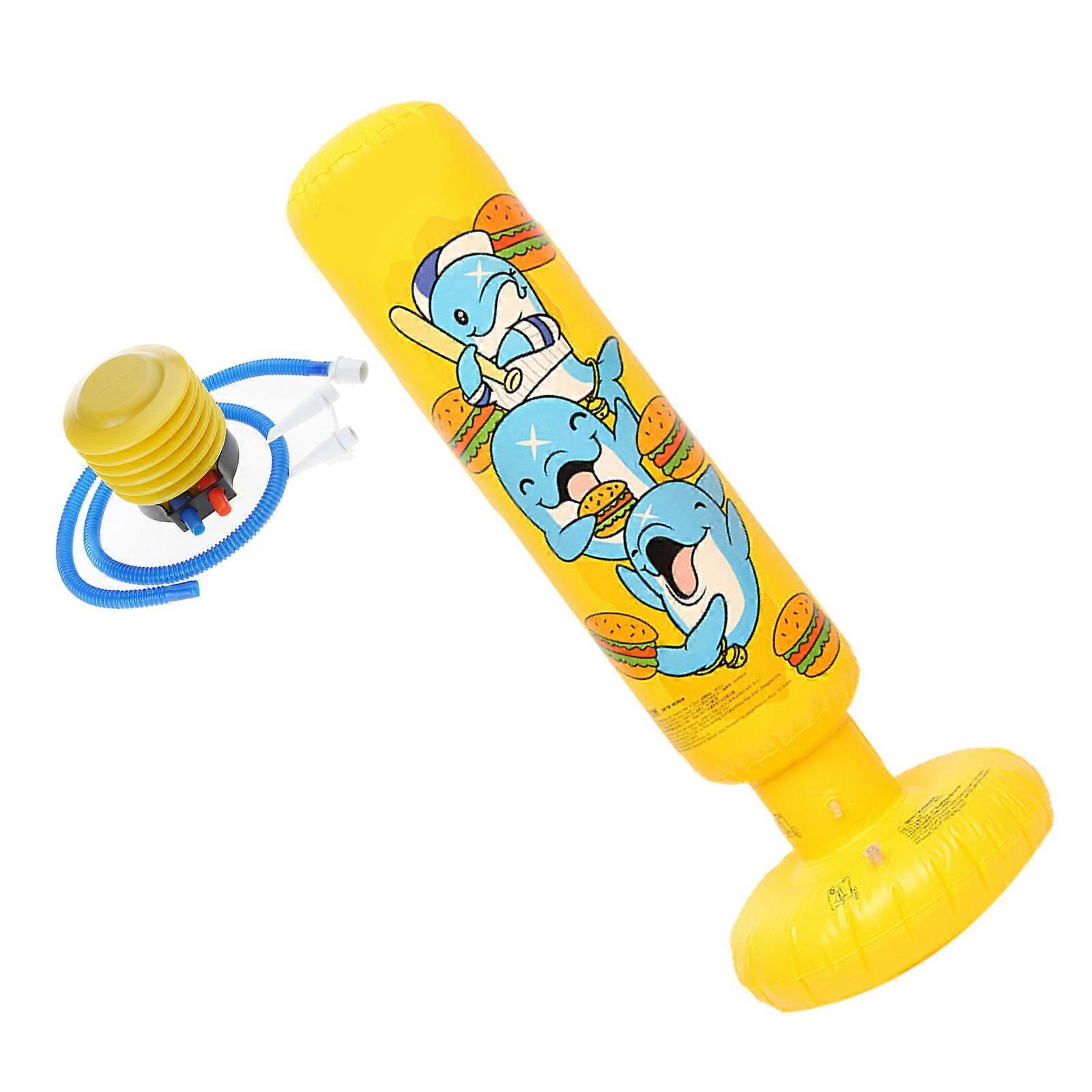 Leakproof Kids Exercise Punching Bag Toy Inflatable Stand Up Boxing Bag For Children Home Backyard Use with Thicken PVC Multicolor