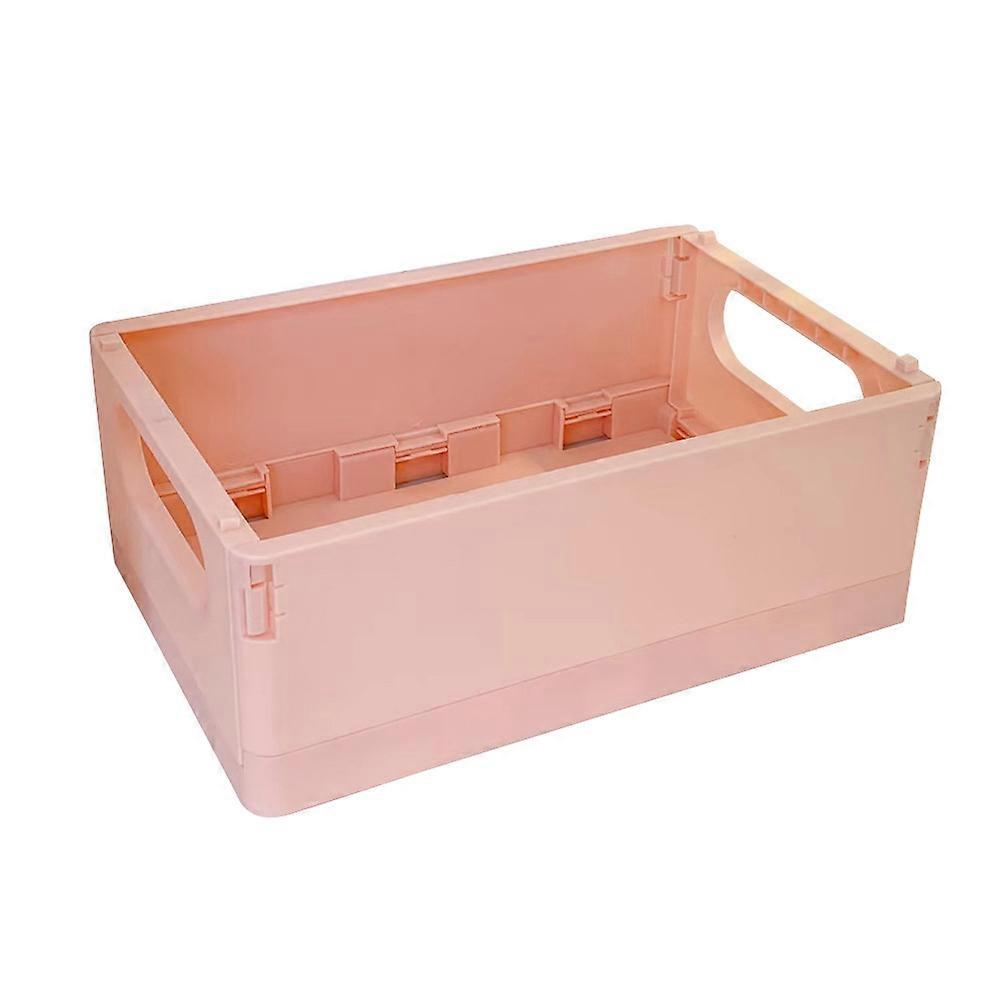 Desk Storage Basket Multi-Function Sundries Container Pink 25x16.5cm Foldable Stationery Storage 1Set