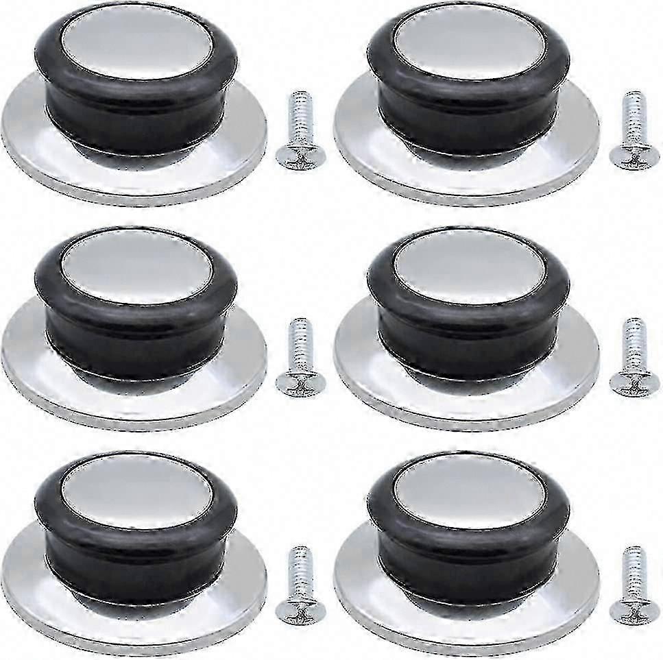 Heat Resistant Pot Lid Knobs 6-Piece Replacement for Cookware Bakelite Stainless Steel