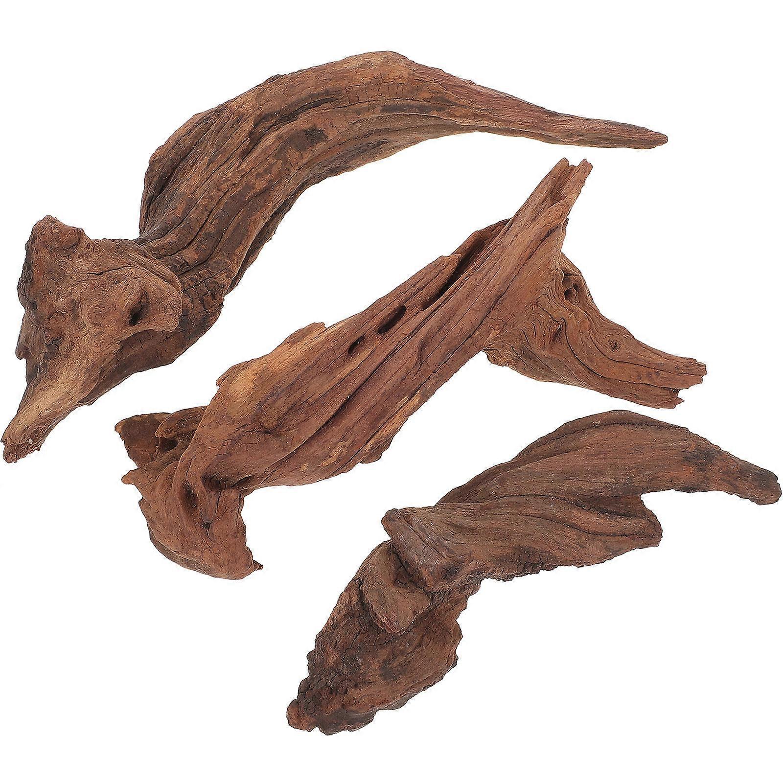 3 Pieces Coffee Synthetic Material Tree Stump Decoration for Home Aquarium Ornaments