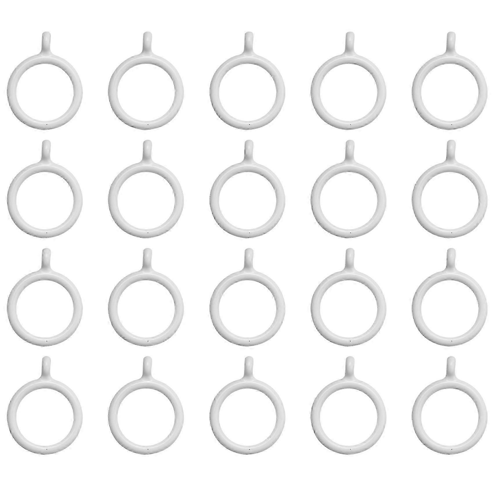 20X White 25Mm Inner Plastic Curtain Rings