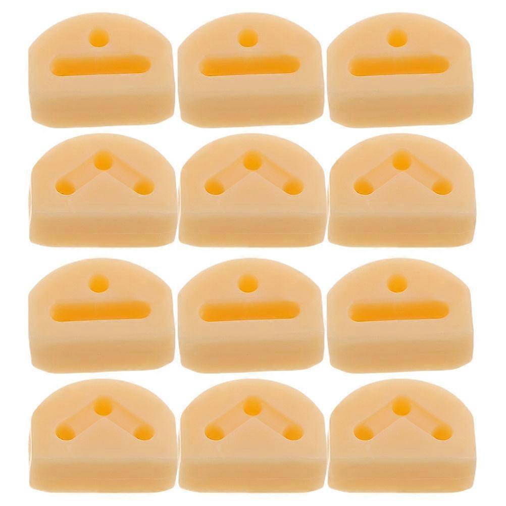 Guitar String Ties Bridge Beads For Acoustic Classical Guitar Nylon String Ukulele Beige 3-Hole Design Enhanced Sound Quality 12Pc1.00X0.60X0.50CMBeig