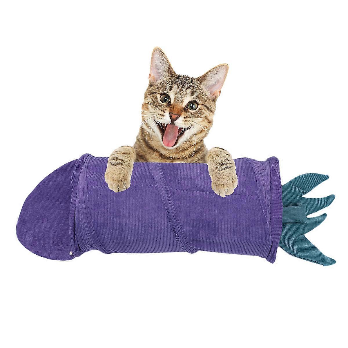 Tunnel Bed for Cats Exercise Pet Tunnel for Cats Purple Durable 1Pcs