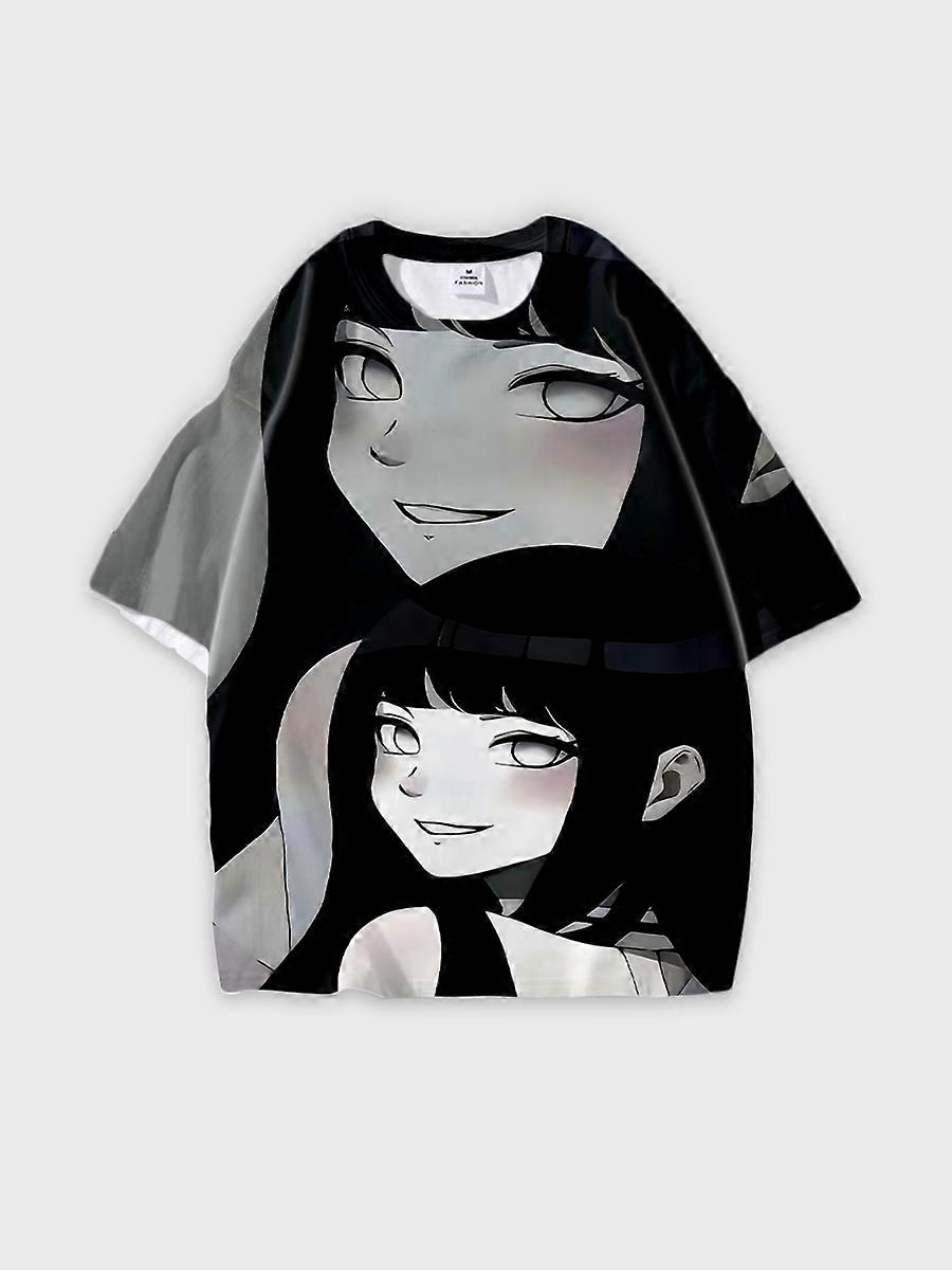 T-shirt round neck Role Pattern loose short sleeve D1579