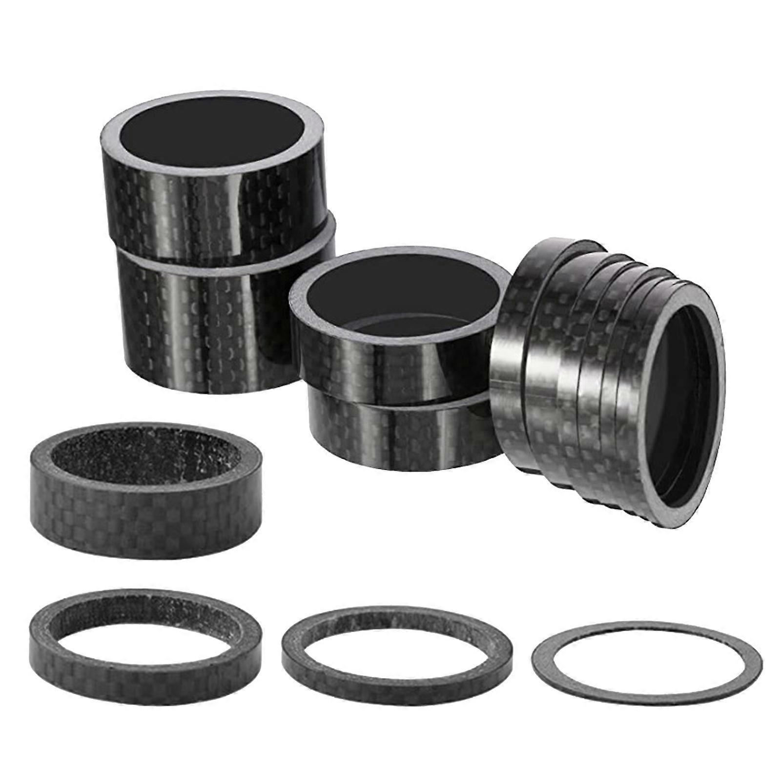 11/15pack High Strength Carbon Fibers Washers Durability Bike Headsets Spacers for Bicycles Fork Assorted Thicknesses Multicolor