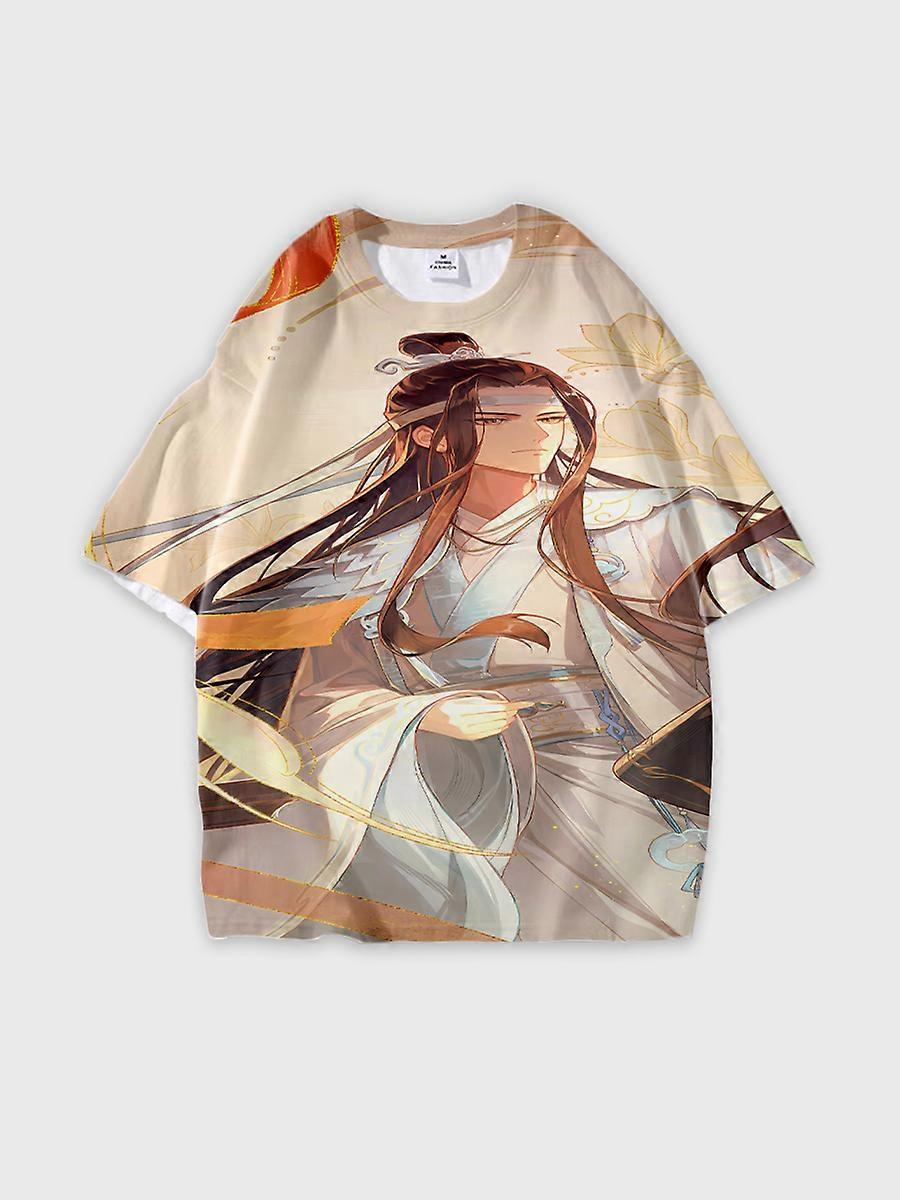 T-shirt round neck Character Pattern loose short sleeve E1861