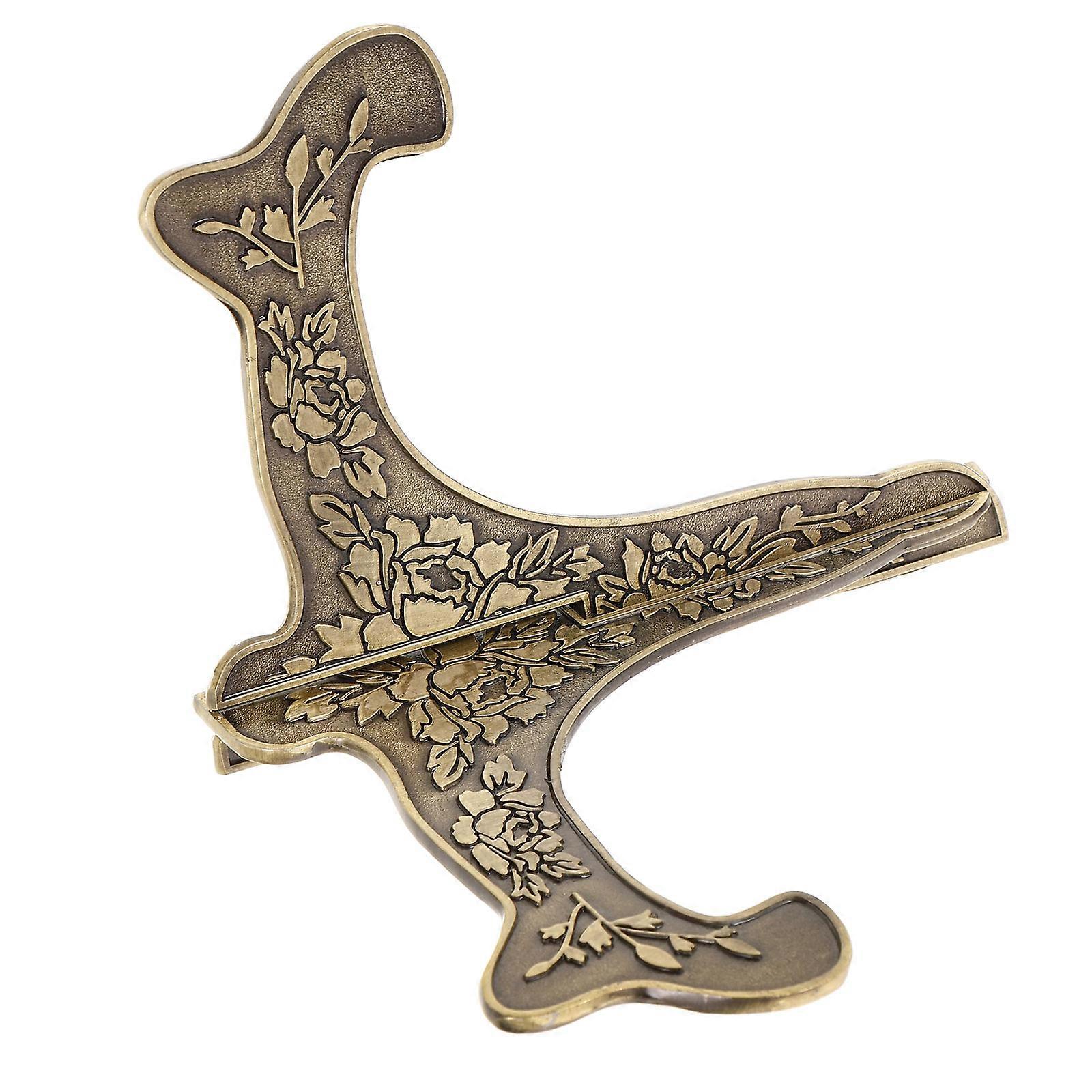 Elegant Dark Brown Zinc Alloy Plate Stand for Home Use with Decorative Picture Frame Display 6.5 Inches