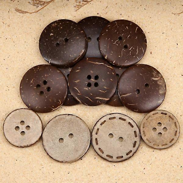 90 vintage small coconut buttons, round buttons for clothes, children DXGHC