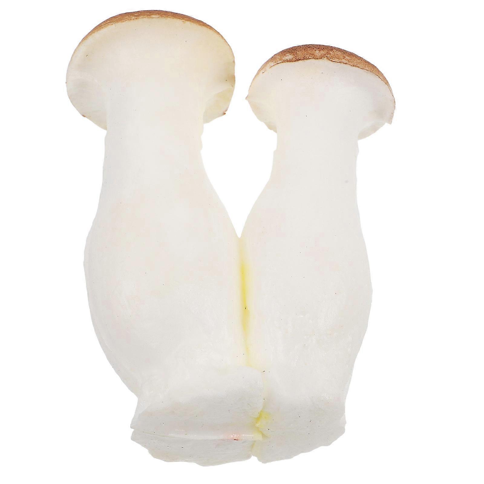 Realistic Fake Mushroom Decor for Home Artificial Vegetable Model PU Material White 2.5cm