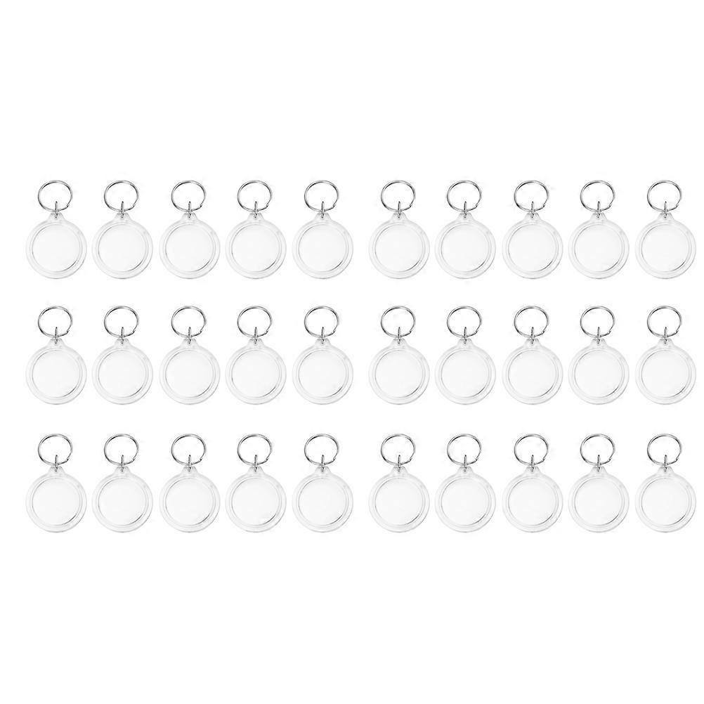 Acrylic Photo Frame Key Chain Transparent for Families Use with Durable Design 30pcs