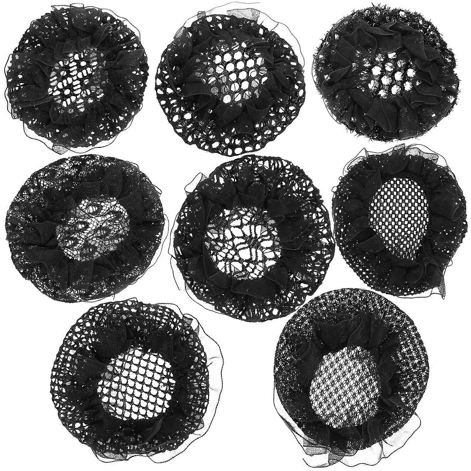 8pcs Invisible Hair Nets for Buns – Durable Mesh Hair Covers for Women, Dancers & Professionals – Comfortable Bun Snoods with Assorted Styles