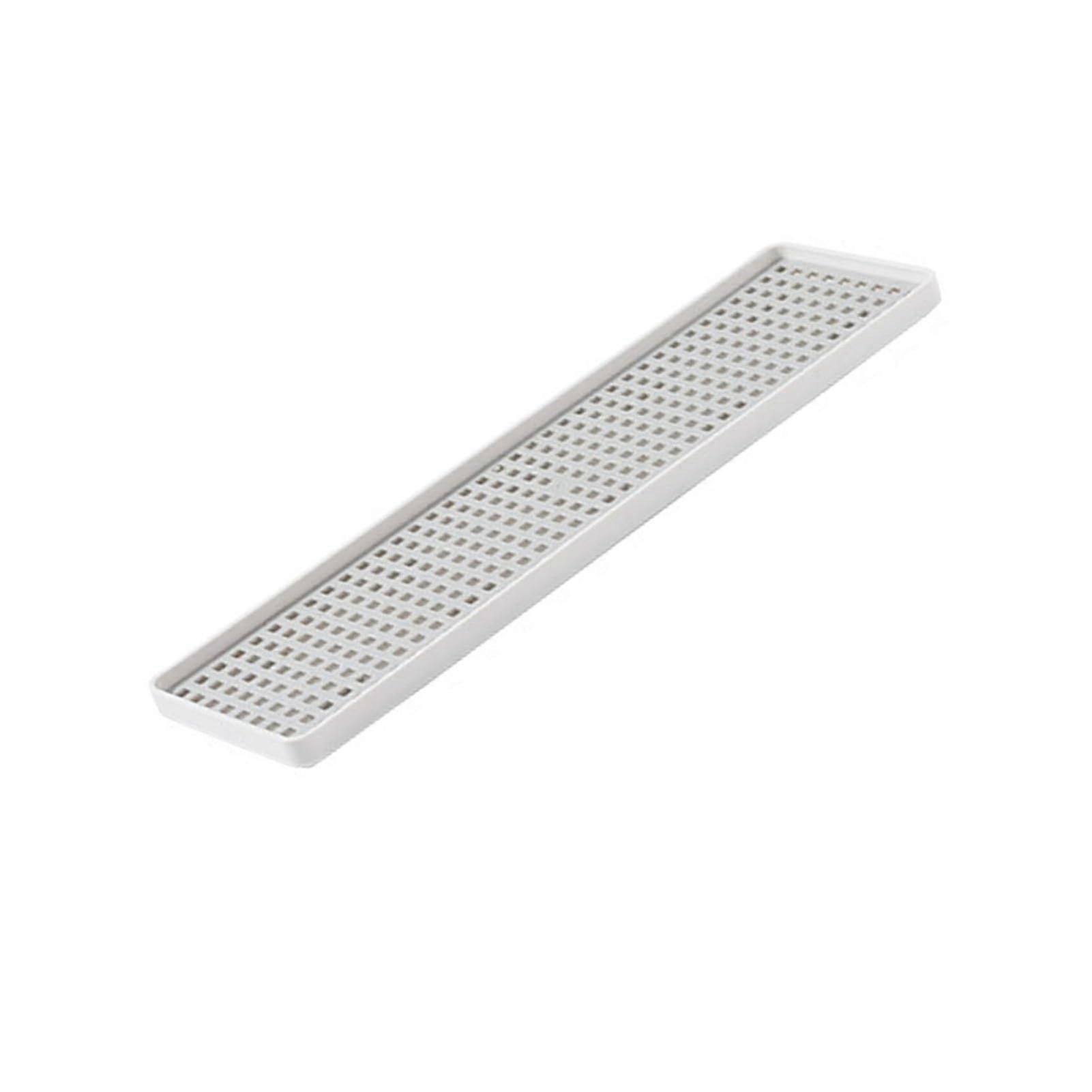 Doublelayer draining rack with removable drip tray, spacesaving kitchen organizer for dishes, cups, bowls, and utensils (long type)