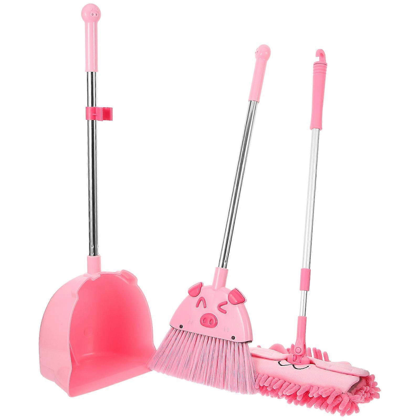 Children's Broom Dustpan Kit 1 Set Suitable For Young Kids Cleaning Activities With Durable Plastic Material