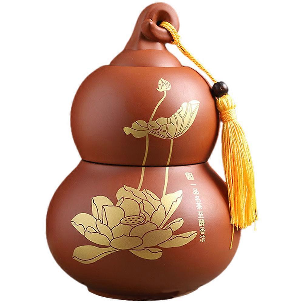 Gourd Shaped Sealed Tea Jar for Loose Tea, Beads, Nuts – Multi Functional Food Storage Container with Lid for Dry Ingredients