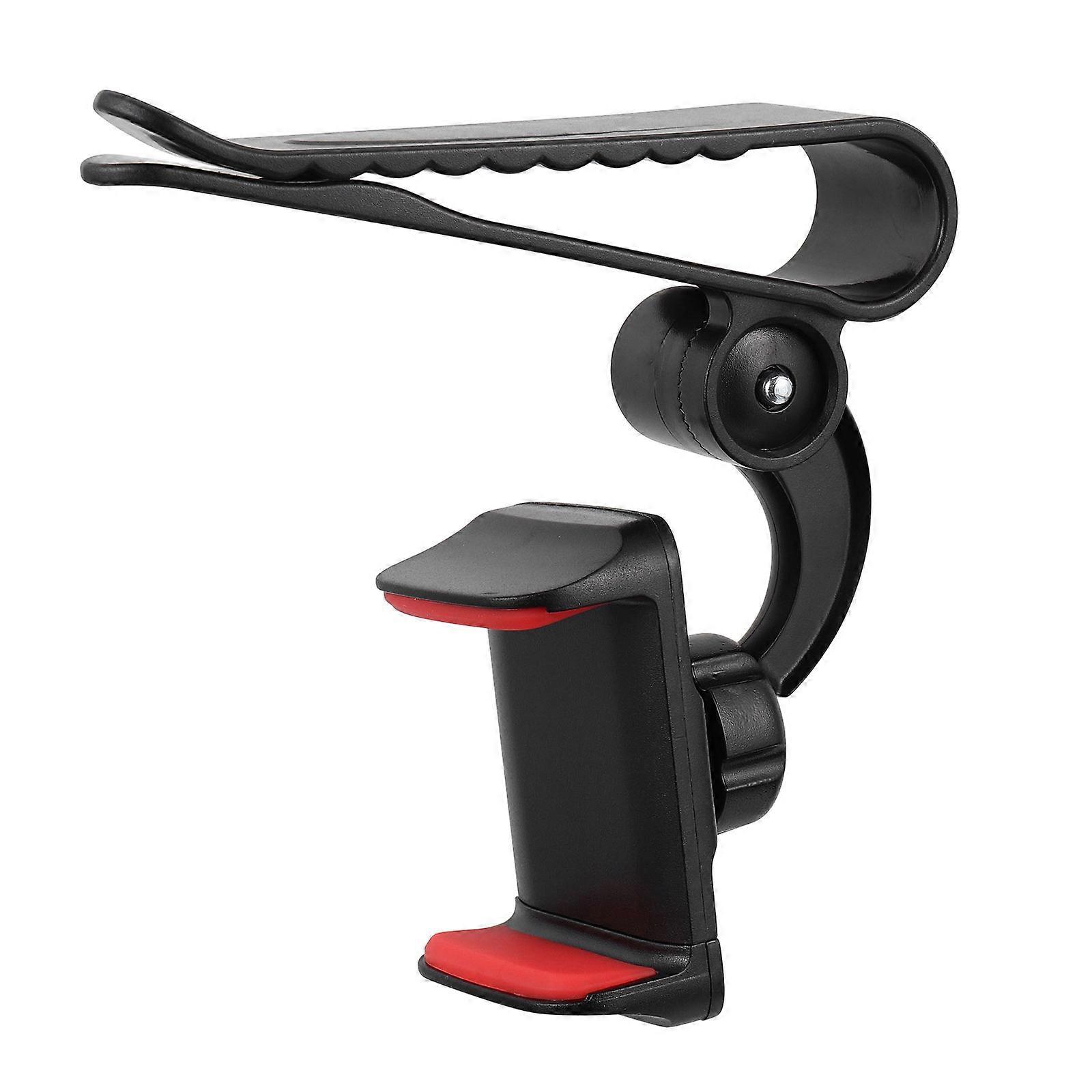 Red Car Phone Holder with Release Design for Convenient Use and Safe Driving on Dashboard or Sun Visor 1PC