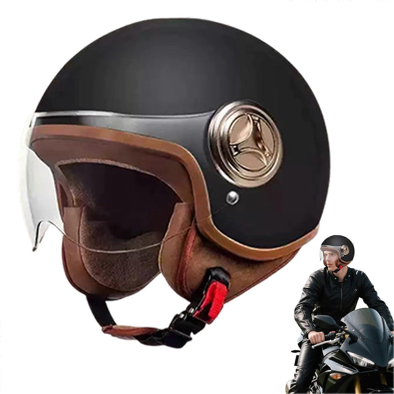 Dağ Bisikleti Kaskı, Yarı Açık Yüz, Kaykay, Bisiklet, Moped, Scooter Siyah için Hafif