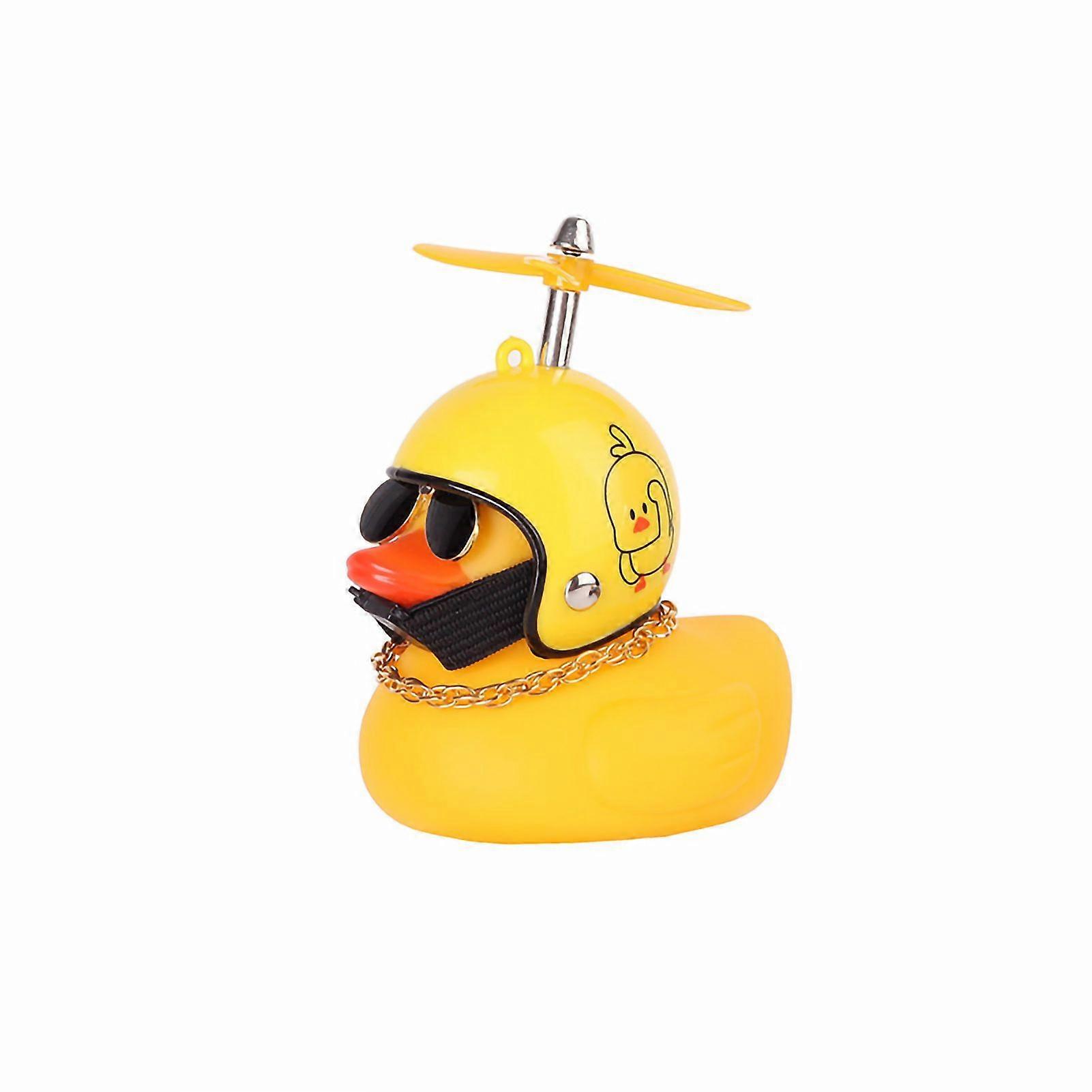 silicone duck toy with propeller helmet for car dashboard
