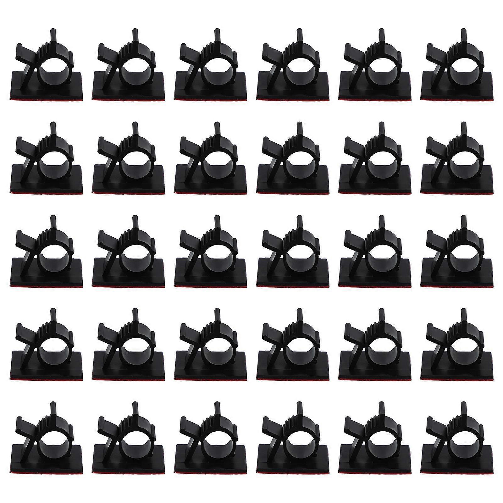 Adjustable Cable Clips 30Pcs For Cord Management Electronics Organization Modern Sleek Black Design Strong Adhesion