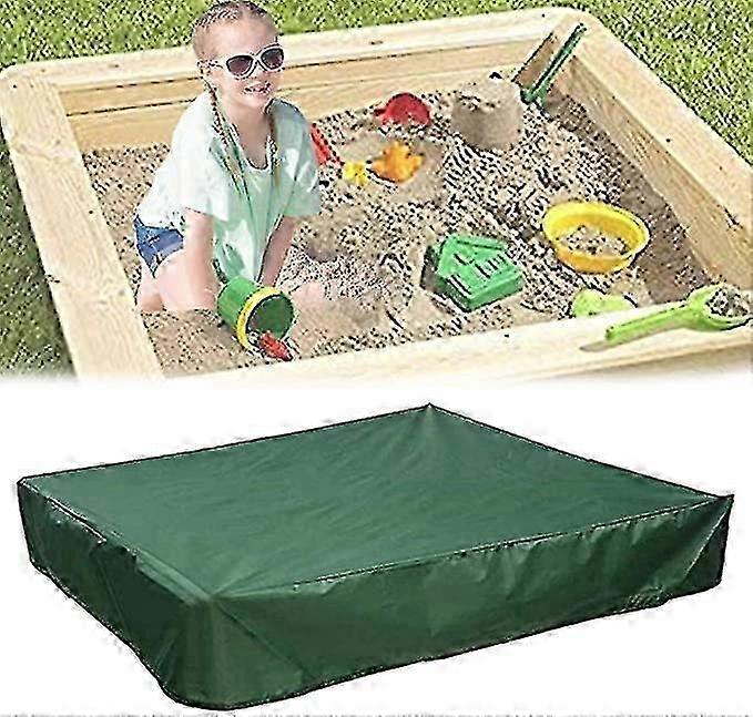 sandbox cover with drawstring, sandpit pool tarp,square dustproof protection beach sandbox canopy, waterproof(green, 120*120cm)
