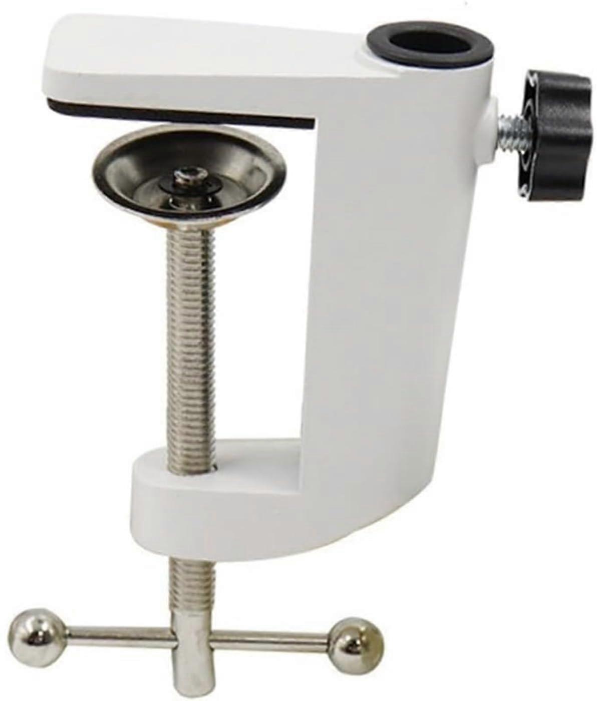 Generic work light holder, desk clamp, fixed table mount, for desk lamp, magnifying lamp (white)
