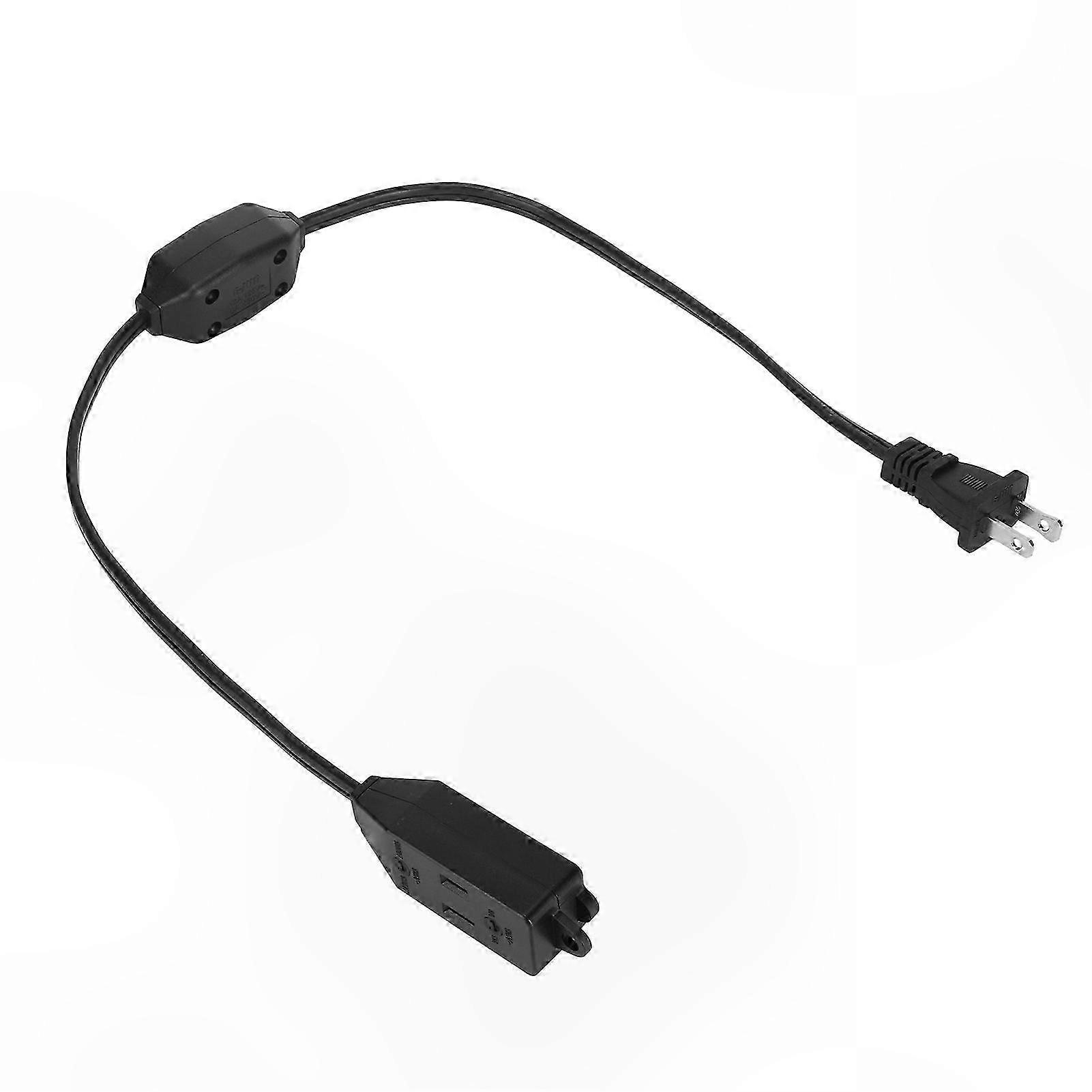 2-Pin 3-Socket Power Conversion Cable with Switch, 2.1ft, US Plug, 125-250V