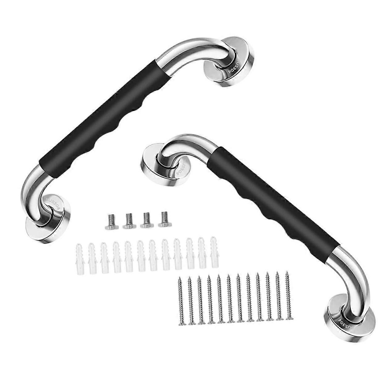 Grab Bars - 2 Pack Non-Slip Bathroom And Toilet Safety Rails, Sturdy Seniors And Pregnant User Support