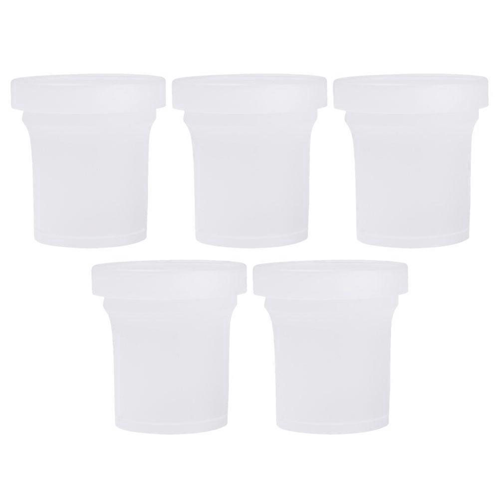 Food Storage Bucket 5Pcs Transparent Beverage Container For Home Use 500Ml White PET Heat Resistant And Leak Proof