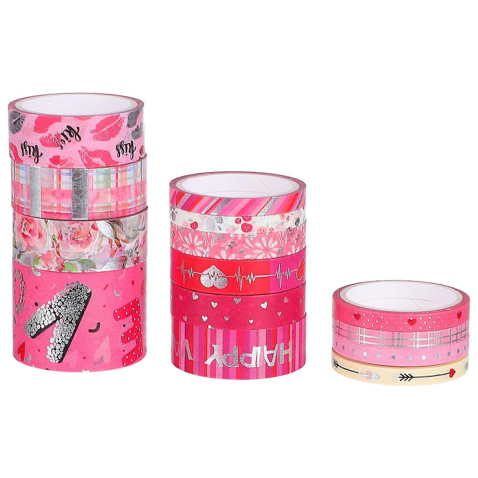 Washi Tape For Scrapbooking 14 Rolls In Pink Decorative Tapes Fit For Valentine's Day Occasions 3x400CM