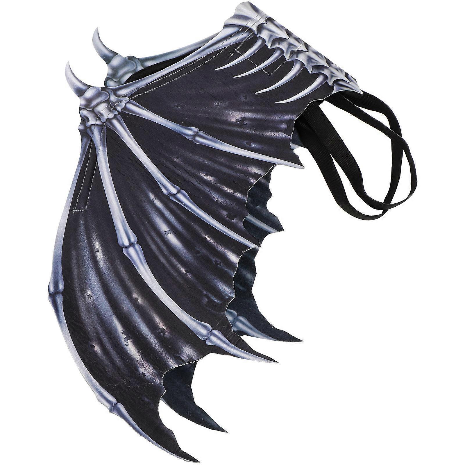 زي أجنحة شيطان 1 قطعة ملحق هالوين قابل للطي مناسب للأطفال والكبار لون أسود مع تصميم إبداعي