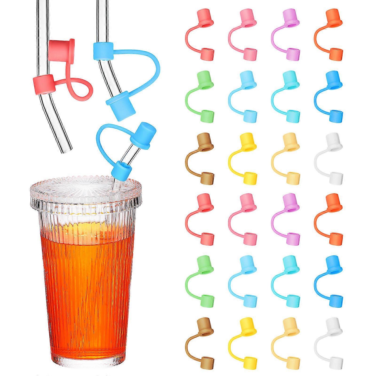 Adorable Assorted Color Silicone Straw Covers for Safe Drinking and Hygiene Reusable for Straw Use
