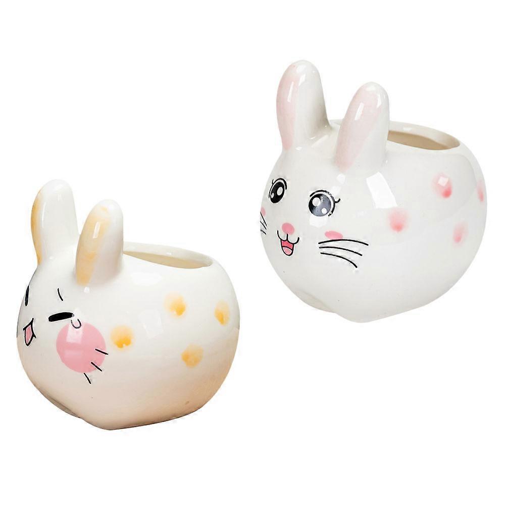 Adorable Bunny Planter 2pcs Multi Function Succulent Pots Unique Flower Accessory for Home Decor Perfect Gift for Plant Lovers