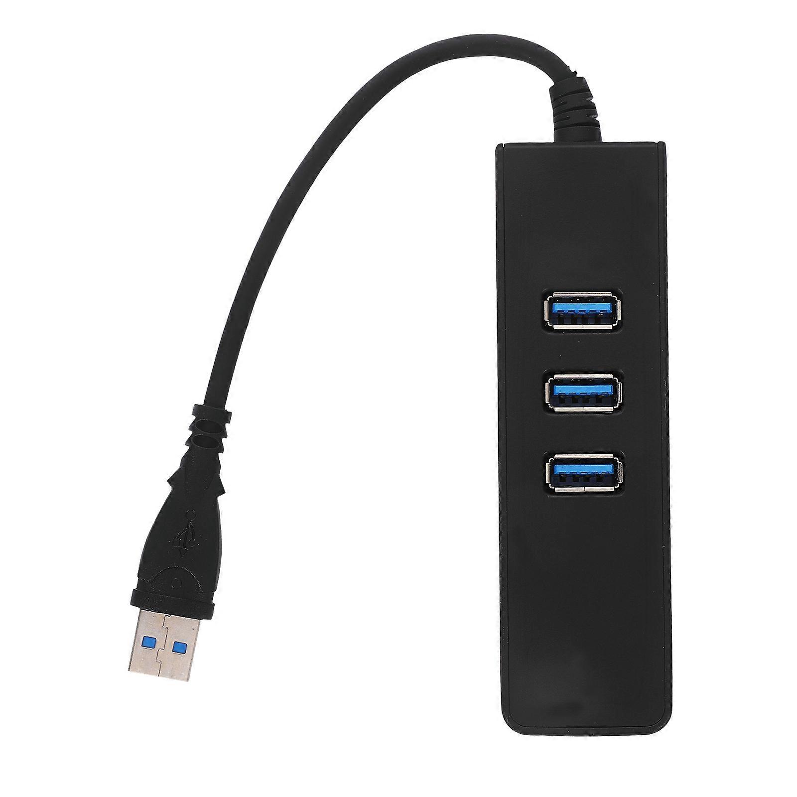 USB Type-C Data Hub With RJ45 Ethernet Adapter For PC Laptop TV In Black 1Set