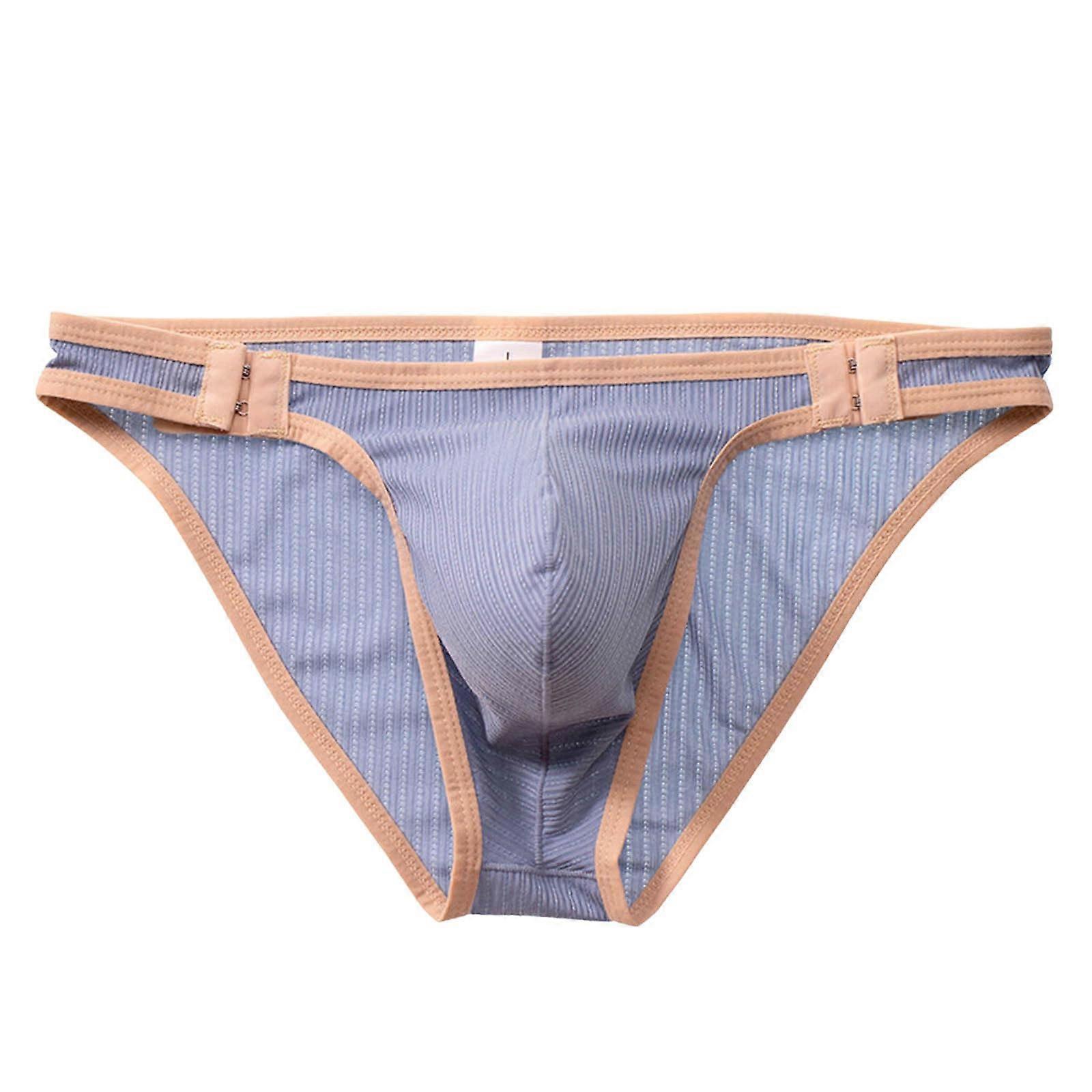 Men's Underwear Triangle Pants Open Hip Breathable Lightweight Elastic Soft Comfortable Trendy Blau XXL