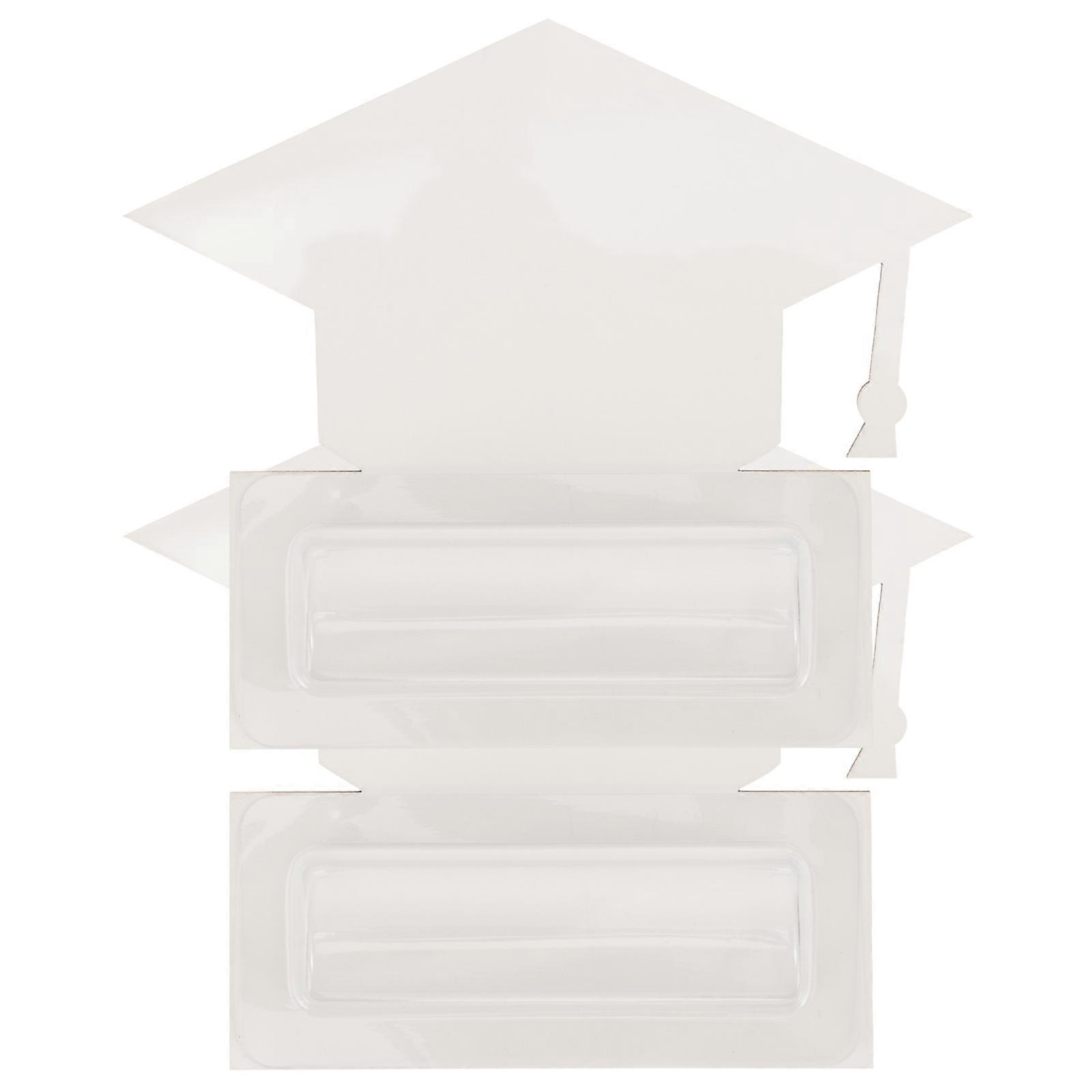 White Plastic Graduation Sublimation Blanks Holders for Money and Cash Gifts 2pcs