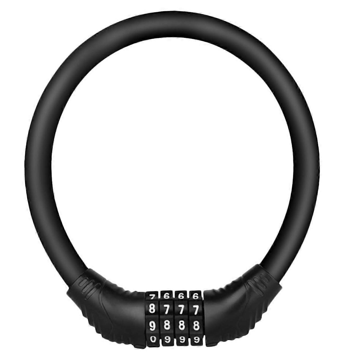 1 Piece Portable Bicycle Lock with Sturdy Lightweight Combination Lock for Bikes for Safe Riding and Easy Transport Black