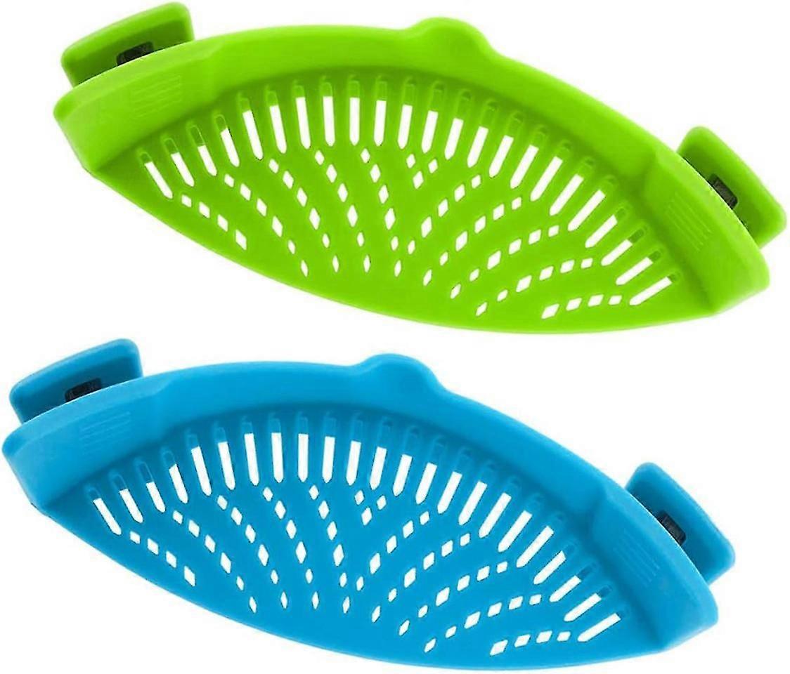 2 scolapasta clip-on, resistenti al calore, beccuccio versante, per tagliatelle e verdure