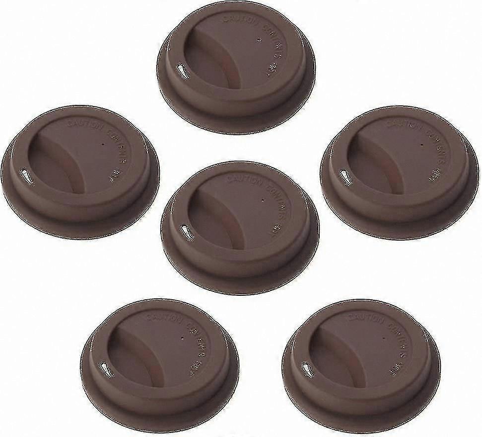 Set of 6 Reusable Silicone Cup Lids for Drinks, Fits Most Coffee Cups and Mugs
